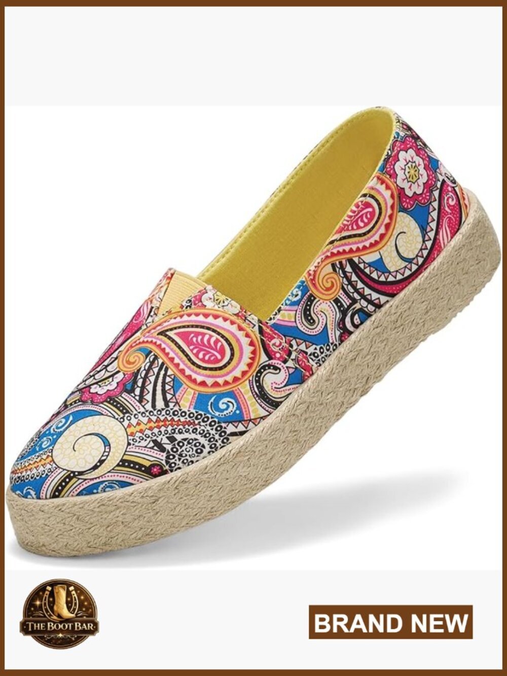 Floral Espadrilles Flats Slip On Shoes Comfortable Canvas